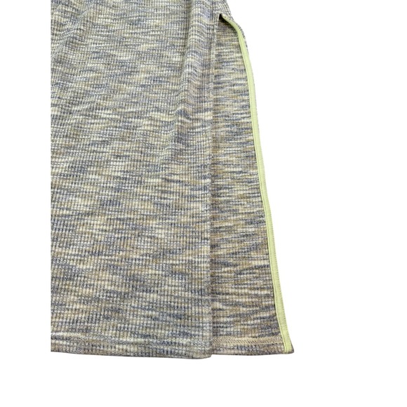 Old Navy Dress Womens Large Yellow Gray Ribbed Knit Tank Maxi Side Slit Marled - Picture 4 of 8